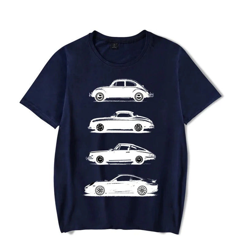 Evolution Mark of Cars T-shirt Brand Mens Tee Shirts Male Hip Hop Tshirts O-neck Short Sleeve Harajuku Shirt Rally Cars T-shirts