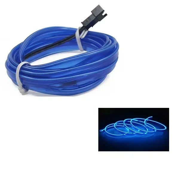 3M/5M Car Interior Led Decorative Lamp EL Wiring Neon Strip For Auto DIY Flexible Ambient Light Party Atmosphere Diode