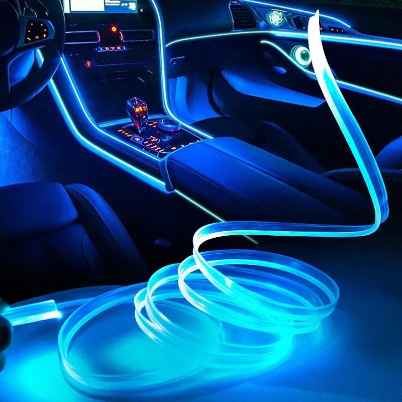 3M/5M Car Interior Led Decorative Lamp EL Wiring Neon Strip For Auto DIY Flexible Ambient Light Party Atmosphere Diode