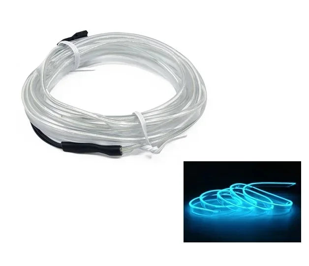 3M/5M Car Interior Led Decorative Lamp EL Wiring Neon Strip For Auto DIY Flexible Ambient Light Party Atmosphere Diode